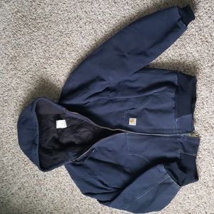 mens medium carhartt navy jacket coat